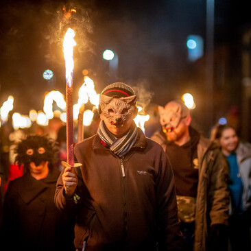 2018 Winter Droving procession masks credit Graham Wynne 156